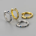 European And American Simple Blue Awn Star Moon Zircon Earrings Simple Stud Earrings