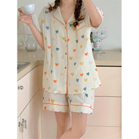 Summer Japanese Bubble Cotton Cute Orange Pajamas For Women