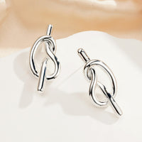 European And American Minimal Art Cold Knotted Bends And Hitches Mosquito Coil Ear Studs