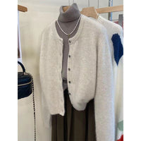 Raccoon Velvet Short Thickened Coat Cardigan Women's Design Sense Niche Small Wool Sweater