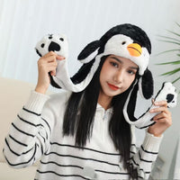 Cartoon Warm Performance Hat With Moving Ears