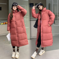 Down Jacket Female Overknee Long Loose Lapel