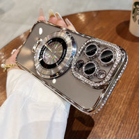 New Magnetic Bracket Rhinestone Frame Phone Case