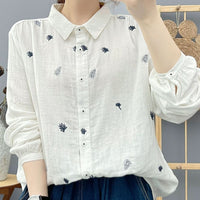 100 Cotton Skin-Friendly And Breathable Women's Long-Sleeve Shirt