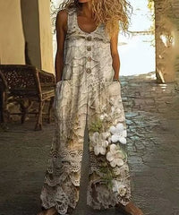 Casual Retro Personalized Printed Jumpsuit