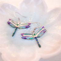 Dragonfly Hook Earrings Fresh And Cute Dragonfly Enamel Dripping-Oil Earrings
