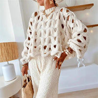 Women's Casual Leisure Vacation Beach Long Sleeve Sweater Pullover