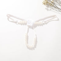 European And American Sexy Pearl Massage T-string Rose Thong