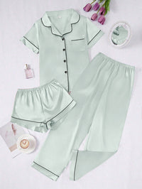Long Pantssmooth-surface Womens Loungewear Set In French Style
