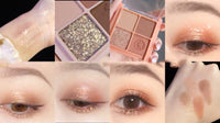 Four-color Eyeshadow Palette Matte Pearlescent Earth Gray Purple Waterproof Sequin Glitter Student