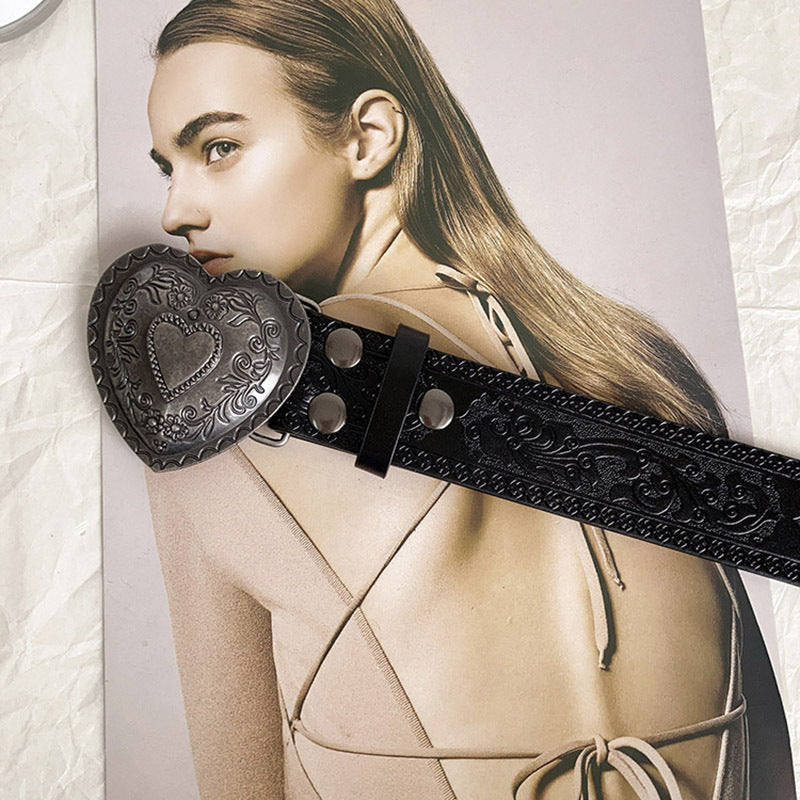 Retro Love Belt Women's Fashion Decorative Belt