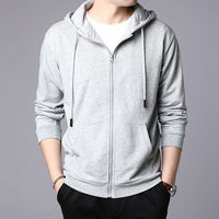 Men's Fleece-lined Thickened Hooded Sweatshirt Teenagers Cardigan Top