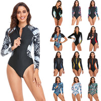 Surfing Suit Zipper Swimsuit Women's One-piece Swimsuit