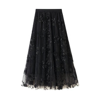 Mesh Embroidery Heavy-work Skirt For Women