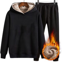 Fleece-lined Extra-thick Trendy Corduroy Lambswool Sportswear Set