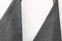Women's V-neck Backless Pinstripe Vest