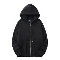 Men's Autumn And Winter Fleece Lined Padded Warm Keeping Zipper Cardigan Casual Sweatshirt