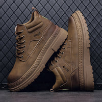 Men's High Top British Style Chimney Boots With Thick Soles