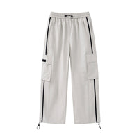 American Retro Piano Bag Stitching Casual Straight Trousers