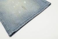 American Painting Splashed Ink Printing Denim Shorts