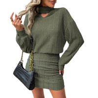 Elegant Knitted Long-Sleeve Dress For Women