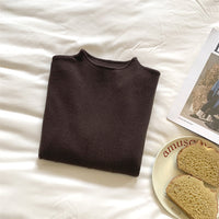Simple Casual Stand Collar Shoulder Long Sleeve Sweater