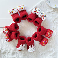 Baby Winter Big Red Terry Non-slip Floor Socks
