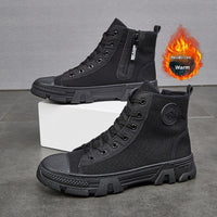 Breathable Men's High-top Non-slip Wear-resistant Side Zipper Protective Shoes