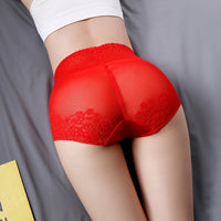 Women's Plus Size High Waist Belly Contracting Lace Underwear