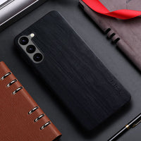 Applicable To Plus Simple Interlaced Wood Grain Phone Case