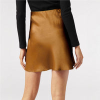 New European And American-style Elastic High-waist Solid-color Skirt For Women