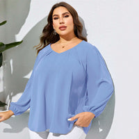 European And American Women's Loose Casual Shirt Sleeve Elegant Shirt Top
