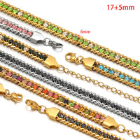 Single-sided Zircon-studded Chain Pearl Bracelet