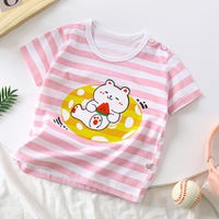 Children's Pure Cotton Cartoon Short-sleeved Korean