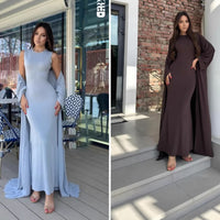 Two-piece Long Dress Set For Women With Long Sleeves
