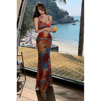 Women's Beach Vacation-Style Printed Slip Dress