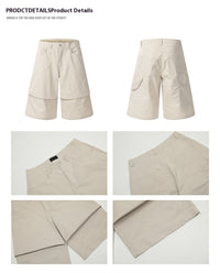 Solid Color Machete Straight Logging Cargo Shorts Men