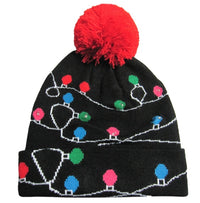 Christmas knitted hat with printed woolen hat