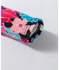Floral V Neck Roll Tab Sleeve Blouse