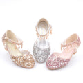 Girls High Heel Shoes Sequined Spring And Autumn Medium And Large Children Princess Sandals