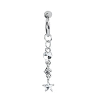 Heart-shaped Zircon Ring Without Perforation Body Piercing Jewelry Titanium Steel Inlaid Pearl Navel Nail