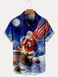 European And American Christmas Plus Size Men's 3D Shirt
