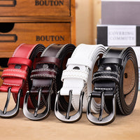 All-match Women's Belt Simple Black Pin Buckle Width