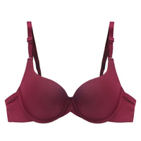 Women's Thin Push Up Adjustable Simple Solid Color Bra With Steel Ring