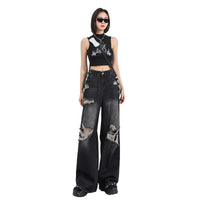 Summer Straight Loose Mop Wide Leg Pants