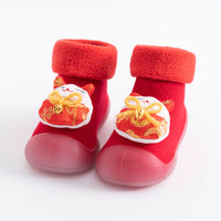 Red Cashmere Room Socks Thickened Warm Non-slip
