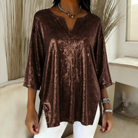 Independent Site Women's Shiny Christmas Long Sleeve Top
