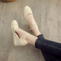 Wedge Sandals Women's Ankle-strap Buckle High Heel