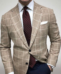 Business-Casual Printed Blazer With Double Buttons