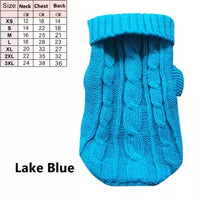 Knitted pet clothing for hairless cats